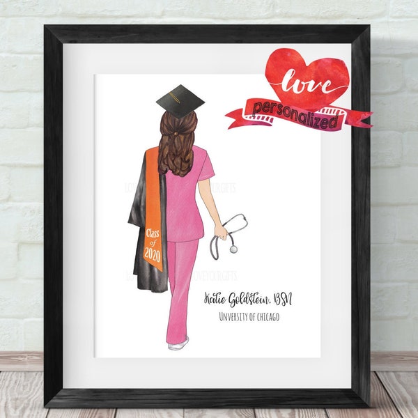 Personalized Nurse Graduation Print, Nurse Print, Nursing School Graduation, Custom Graduation, Medical School, Friends Gift Graduation Gift