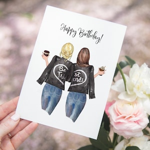Gelukkige verjaardag beste vrienden verjaardagskaart beste zussen verjaardagskaart gepersonaliseerde beste vriend kaart Bestie verjaardagskaart Soul Sisters cadeau 5