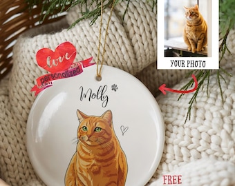 Custom Dog Ornament, Custom Cat Ornament, Personalized Dog Ornament, Christmas Ornament, Custom Cat Ornament Dog Photo Ornament Pet Ornament