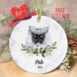 Personalized Himalayan Persian Cat Christmas Ornament Cat Ornament Himalayan Persian Ornament Cat Lover Gift Pet Memorial Cat Memorial Gift