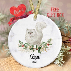 Personalized Persian Christmas Ornament Custom Persian Ornament Cat Lover Gift Pet Memorial Ornament Pet Gift Keepsake Cat Mom Gift Cute Cat
