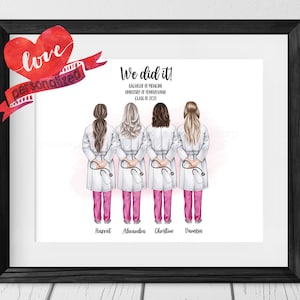 4 Personalized Doctor Graduation Print Medical School Graduation Doctor Print Graduation Gift Friends Graduation Pharmacist Print Class 2025