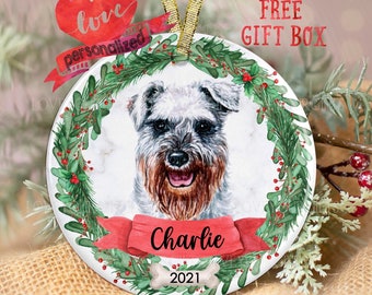 Personalized Schnauzer Christmas Ornament Schnauzer Ornament Personalized Dog Ornament Dog Lover Pet Ornament Dog Memorial Pet Ornament Gift