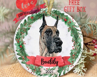 Personalized Mastiff Christmas Ornament Personalized Mastiff Ornament Dog Christmas Ornament Dog Ornament Dog Lover Gift Pet Memorial Gift