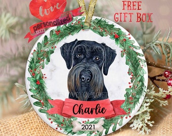 Personalized Schnauzer Christmas Ornament Schnauzer Ornament Personalized Dog Ornament Dog Lover Pet Ornament Dog Memorial Pet Ornament Gift