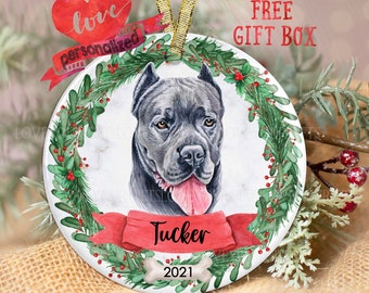 Personalized Mastiff Christmas Ornament Personalized Mastiff Ornament Dog Christmas Ornament Dog Ornament Dog Lover Gift Pet Memorial Gift