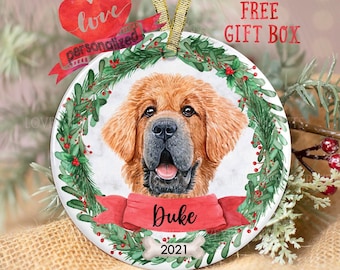 Personalized Mastiff Christmas Ornament Personalized Mastiff Ornament Dog Christmas Ornament Dog Ornament Dog Lover Gift Pet Memorial Gift