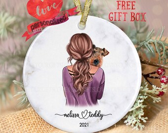 Personalized Dog Christmas Ornament Dog Mom Ornament Dog Lover Ornament Pet Ornament Dog Mom Gift Dog Ornament, Pomeranian Wire Fox Terrier
