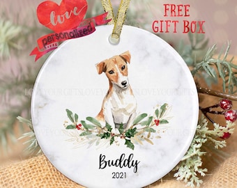 Personalized Jack Russell Christmas Ornament Custom Jack Russell Ornament Dog Christmas Ornament Dog Ornament Pet Memorial Gift Dog Mom Gift