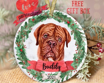Personalized Mastiff Christmas Ornament Personalized Mastiff Ornament Dog Christmas Ornament Dog Ornament Dog Lover Gift Pet Memorial Gift