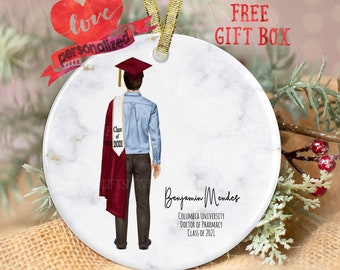 Personalized Graduation Ornament Class of 2024 Custom Graduation Christmas Ornament College Graduate High School Graduation Son Grad Gift