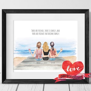 3 Personalized Best Friend Print, Best Friend Gift, Birthday Gift, Christmas Gift, Friends Print, Custom Friends Gift, Bestie Print, Custom