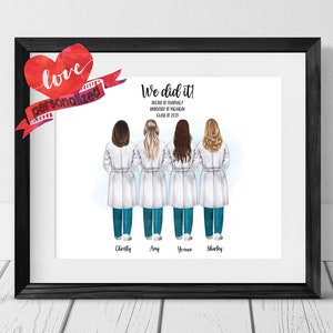 4 Personalized Pharmacist Print, Pharmacy School Graduation, Doctor Print, Graduation Print, Friends Graduation, Doctor Pharmacy Graduation