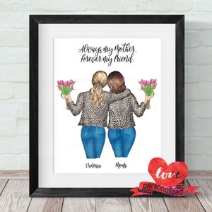 Benutzerdefinierte Mutter und Tochter Druck, personalisierte Mutter Druck, Geburtstagsgeschenk, Muttertagsgeschenk, Mutter Wandkunst, Muttertagsdruck, Mutter Geschenk