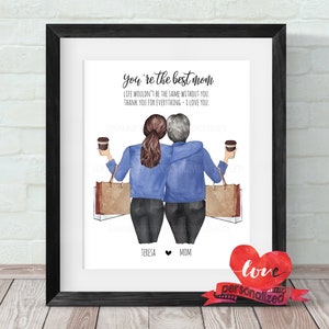 Benutzerdefinierte Mutter und Tochter Druck, personalisierte Mutter Druck, Geburtstagsgeschenk, Muttertagsgeschenk, Mutter Wandkunst, Muttertagsdruck, Mutter Geschenk
