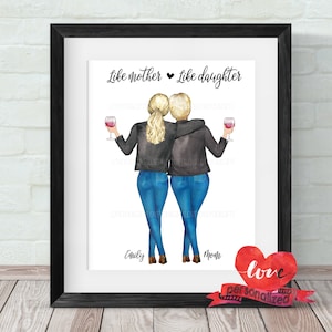 Benutzerdefinierte Mutter und Tochter Druck, personalisierte Mutter Druck, Geburtstagsgeschenk, Muttertagsgeschenk, Mutter Wandkunst, Muttertagsdruck, Mutter Geschenk