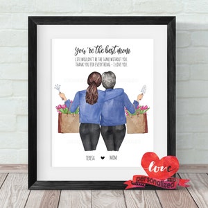 Benutzerdefinierte Mutter und Tochter Druck, personalisierte Mutter Druck, Geburtstagsgeschenk, Muttertagsgeschenk, Mutter Wandkunst, Muttertagsdruck, Mutter Geschenk