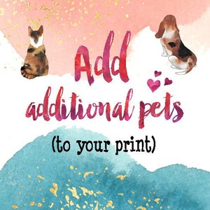 Extra huisdieren aan de afdruk toevoegen; Vriendenprint, cadeaus beste vrienden, cadeaus beste vrienden, beste vriendenprints, print zussen, gepersonaliseerde print