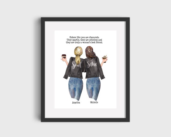 Soul Sisters Print, Best Friends Print, Best Friend Gift, Bestie