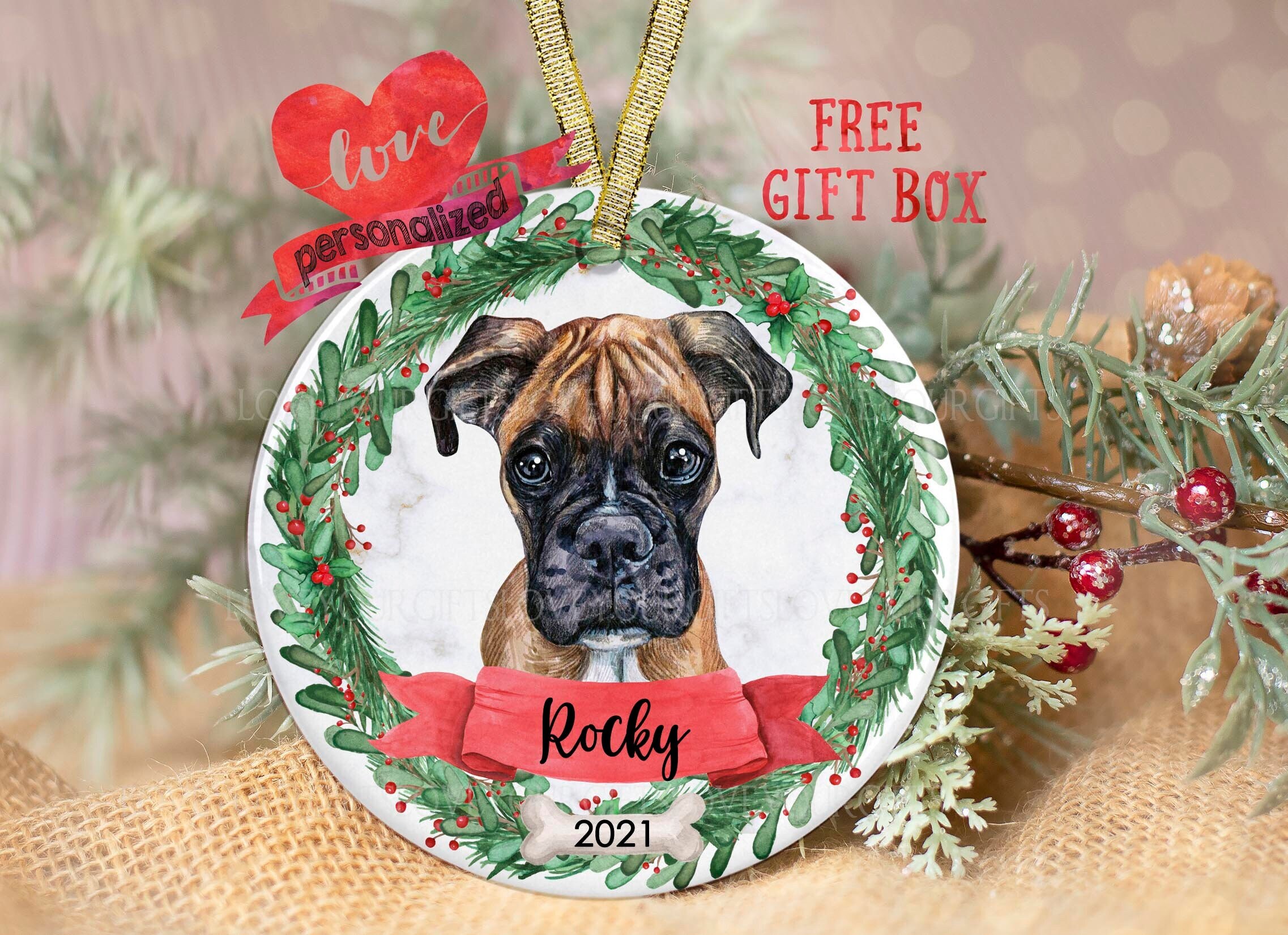 19+ Christmas Ornaments Boxer Dog