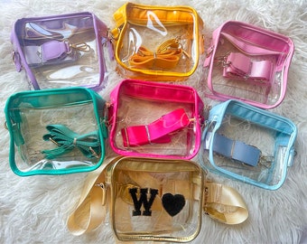 Personalized Clear Stadium Bag, Clear Concert Bag, Game Day Bag, Clear Crossbody Bag, Game Day Purse, Concert Purse, Football Bag Bridesmaid