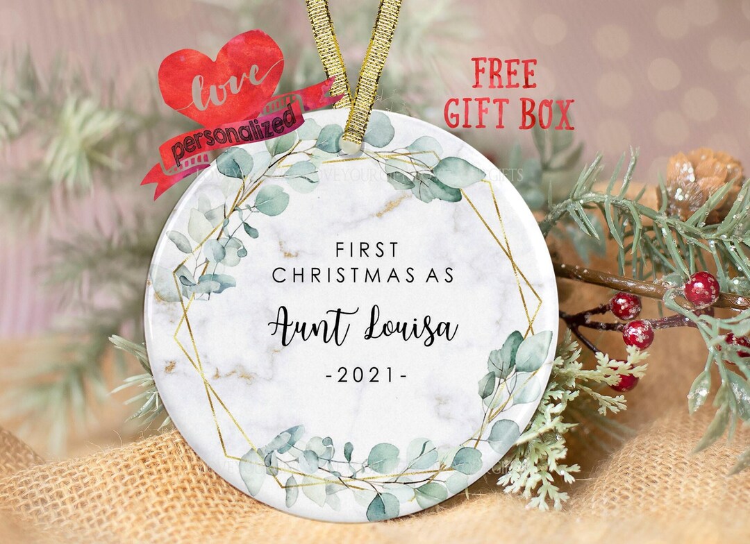 First Christmas as Aunt Ornament Personalized Christmas Ornament First ...