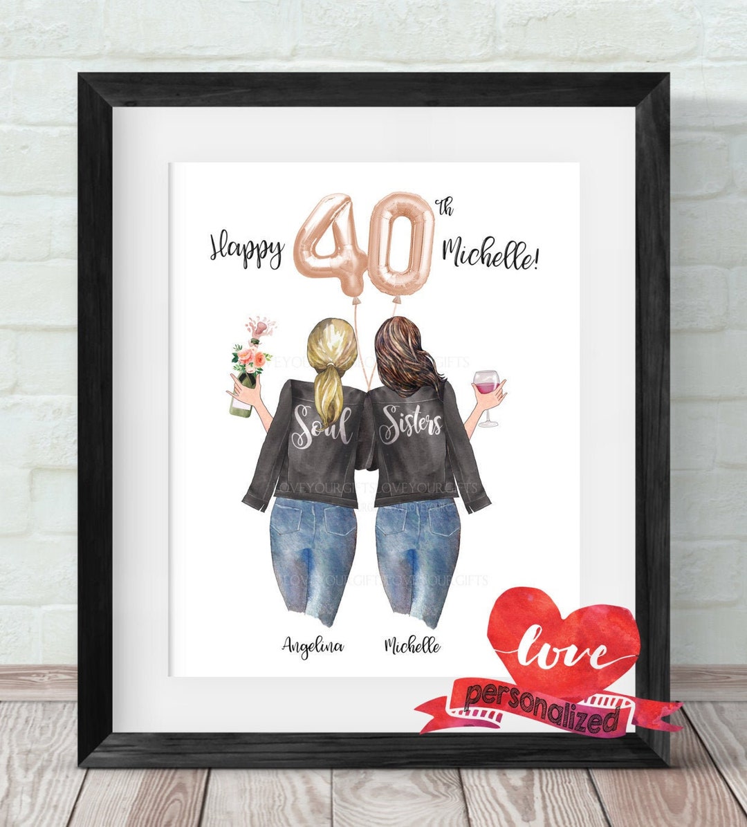 Happy Birthday Print, Best Friend Print, Birthday Gift, Personalized ...