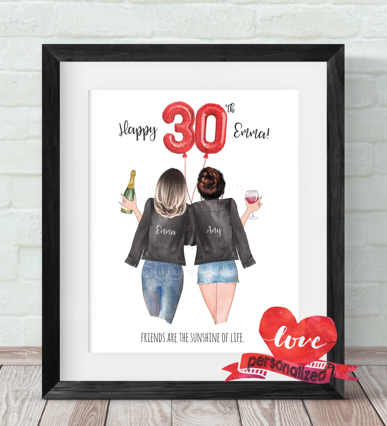 Happy Birthday Print Best Friend Print Birthday Gift - Etsy