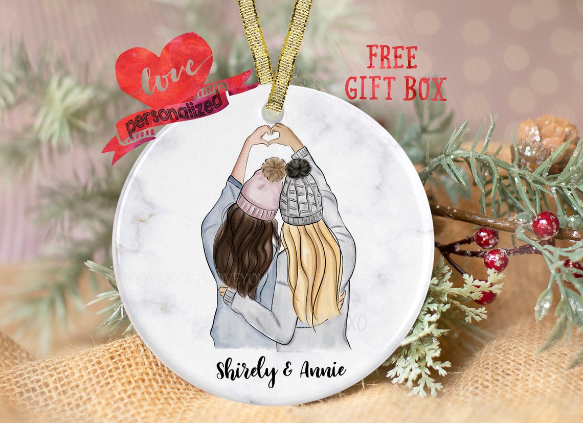 Personalized Best Friends Ornament Christmas Ornament Winter Etsy