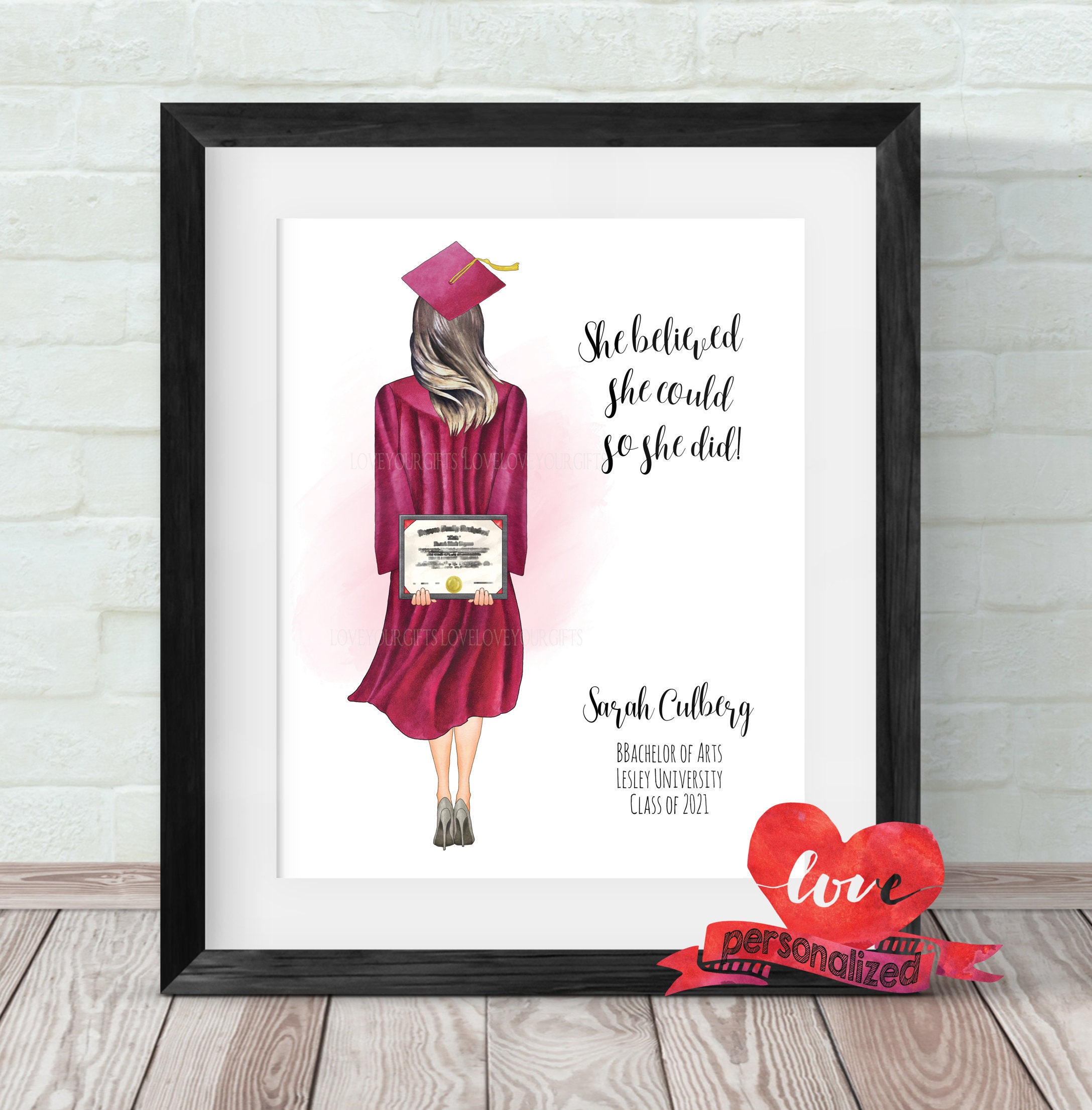 Personalized Graduation Print Graduation Gift Friends - Etsy