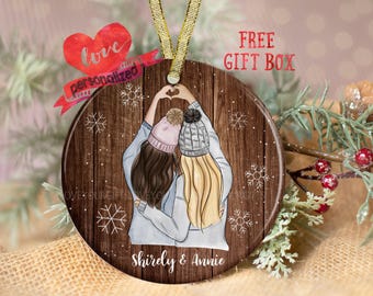 Personalized Best Friends Ornament, Christmas Ornament, Winter Friends Ornament, Friends Gift, Custom Ornament, Bestie Ornament Bestie Gift