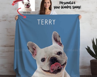 Custom Pet Blanket Personalized Pet Name Blanket Custom Dog Blanket Personalized Dog Blanket Custom Cat Blanket Pet Face Blanket Dog Mom Dad