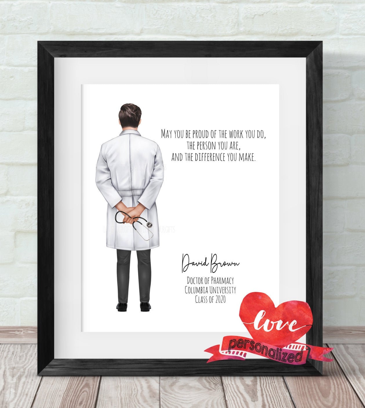 Personalized Doctor Graduation Print Medical School | Etsy