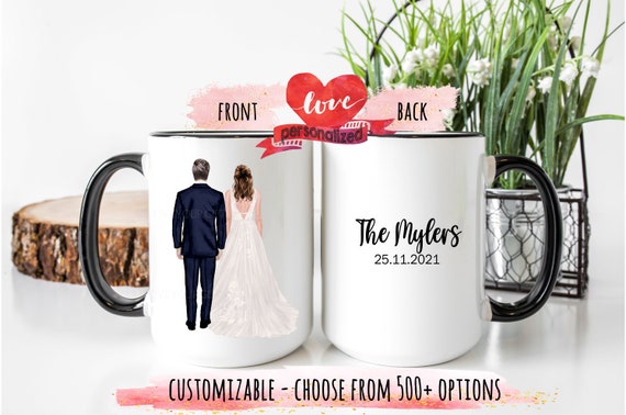 Personalized Mr and Mrs Wedding Mug, Newly Wed Mug, Just Married Mug, Mr  Mrs First Christmas Mug, Wedding Gift, Family Mug, Bride Mug Groom 