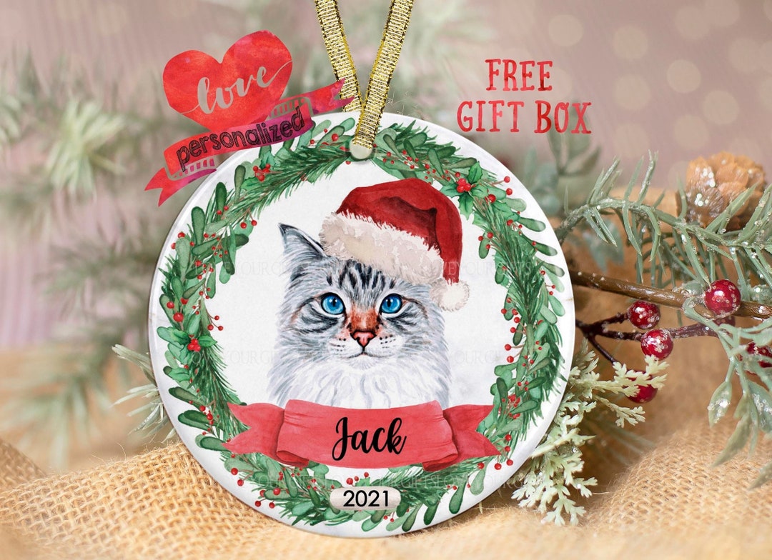 Personalized Cat Christmas Ornament Custom Cat Ornament Cat Lover Gift ...