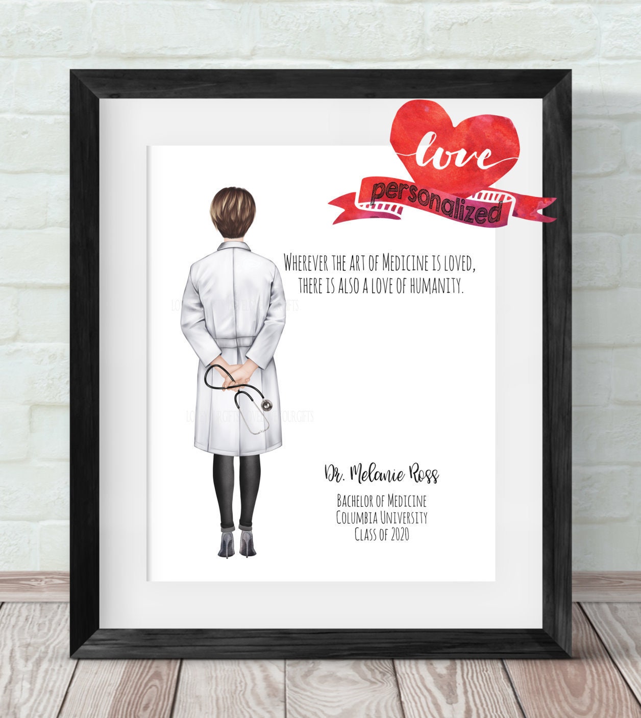 Personalized Doctor Graduation Print Medical School | Etsy