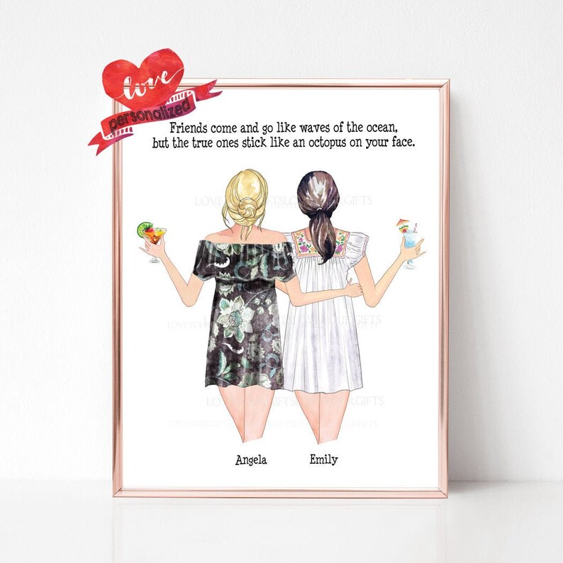 Personalized Best Friend Print Best Friend Gift Birthday Etsy UK