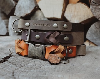 Collar fat leather suede | Dog collar