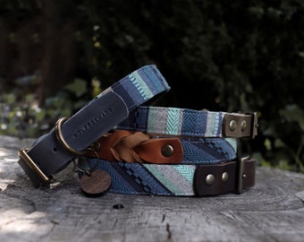 “Frey” collar - boho-chic dog collar | Oiled leather dog collar
