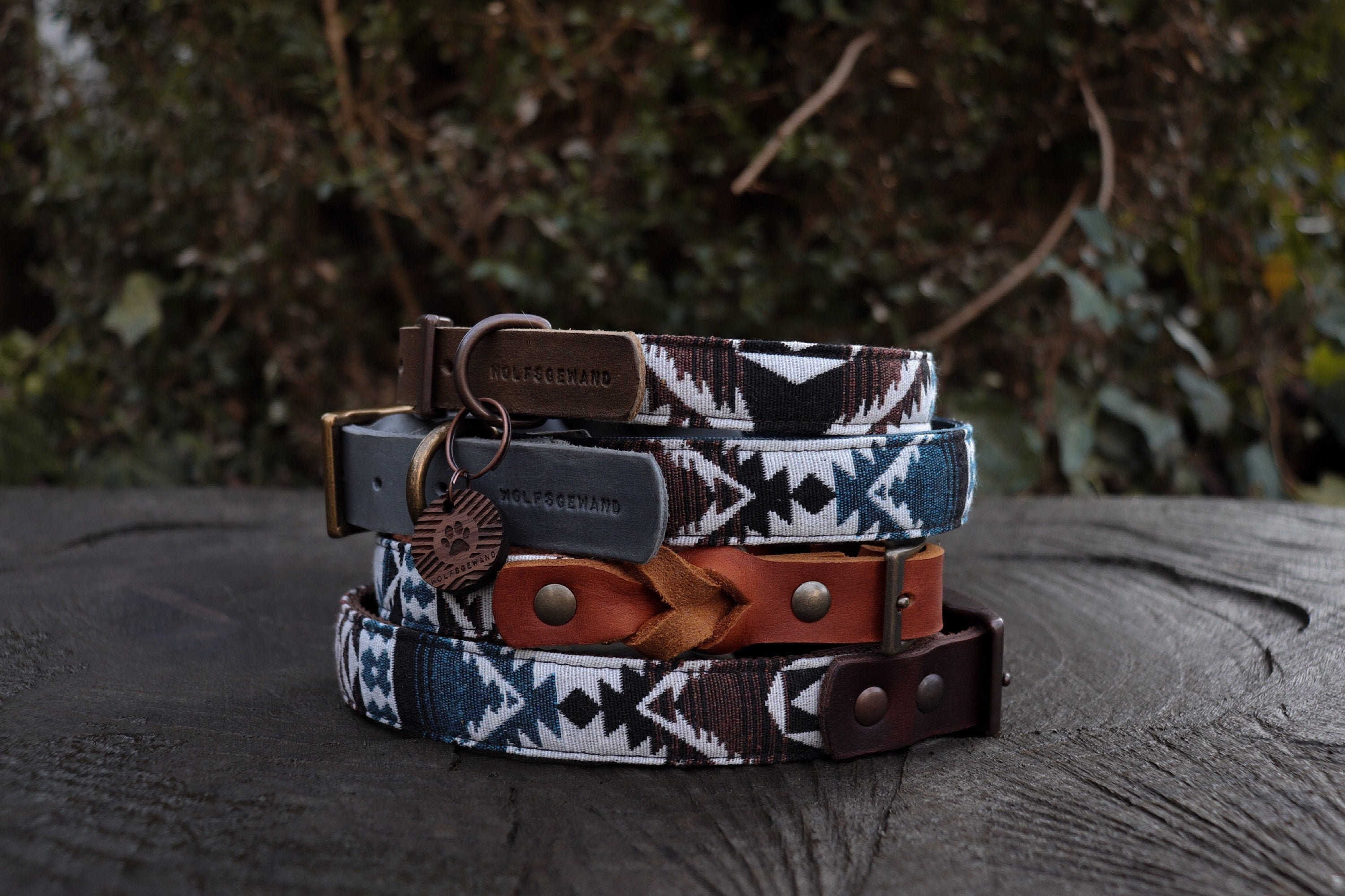 "Tyr" Collar - Boho-Chic Dog | Oiled Leather