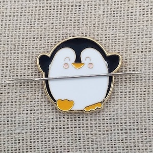 Penguin Needle Minder | Chubby Penguin | Round Penguin | Fluffy | Cute | Kawaii | Magnetic Needle Minder | Needle Nanny | Cross Stitch