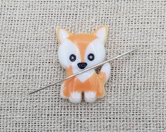 Cute Fox Needle Minder | Orange Fox | Red Fox | Kawaii | Magnetic Needle Minder | Needle Nanny | Cross Stitch | Magnet | XStitch | Animal