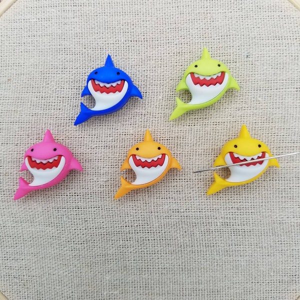 Colorful Shark Needle Minder | Happy | Smile | Magnetic Needle Minder | Needle Nanny | Keeper | Magnet | Fish | Ocean | Sea | Baby