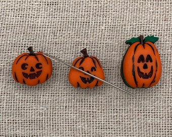 Mini Pumpkin Needle Minders | Halloween | Jack O Lantern | Magnetic Needle Minder |  Needle Nanny | Keeper | Autumn | Fall