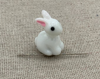 White Rabbit Needle Minder | Bunny | Animal | Cute | Magnetic Minder | Needle Nanny | Keeper | Cover Minder