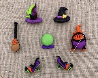 Halloween Witch Needle Minder | Hat | Cauldron | Shoe | Broom | Crystal Ball | Magnetic Needle Minder | Needle Nanny | Keeper | Cover Minder
