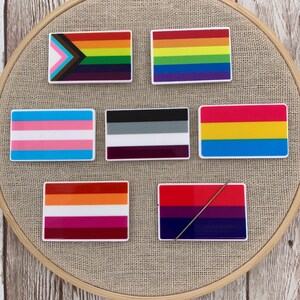 Pride Flag Needle Minder | LGBTQIA+ | Pan | Lesbian | Bisexual | Bi | Asexual | Trans | Magnetic Minder | Needle Nanny | Keeper | Cover
