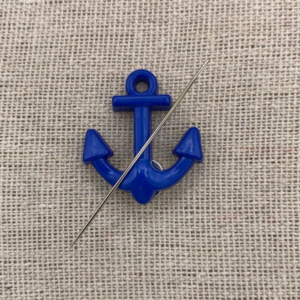 Blue Anchor Needle Minder | Sea | Ocean | Nautical | Navy | Boat | Magnetic Minder | Nanny | Keeper | Cover Minder