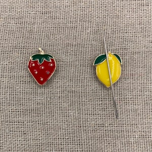 Strawberry & Lemon Needle Minder | Fruit | Food | Berry | Magnetic Minder | Nanny | Keeper | Cover Minder