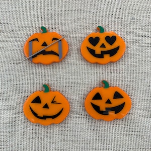 Emoji Pumpkin Needle Minder | Halloween | Jack O Lantern | Magnetic Needle Minder | Needle Nanny | Keeper | Cover Minder